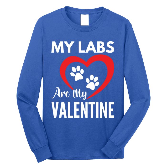 Black Yellow Chocolate Lab Are My Valentine's Day Labrador Gift Long Sleeve Shirt