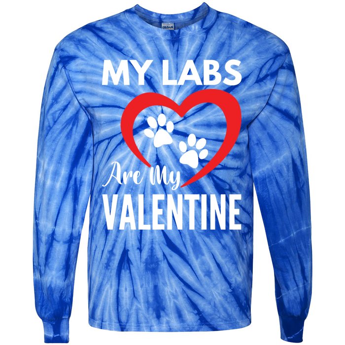 Black Yellow Chocolate Lab Are My Valentine's Day Labrador Gift Tie-Dye Long Sleeve Shirt