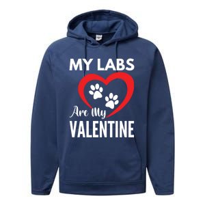 Black Yellow Chocolate Lab Are My Valentine's Day Labrador Gift Performance Fleece Hoodie