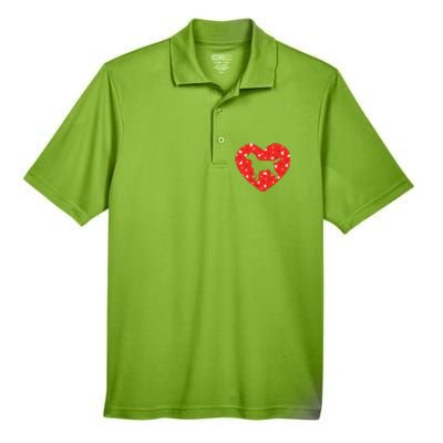 Black Yellow Chocolate Lab Heart Valentine's Day Labrador Meaningful Gift Men's Origin Performance Piqué Polo