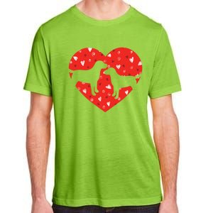 Black Yellow Chocolate Lab Heart Valentine's Day Labrador Gift Adult ChromaSoft Performance T-Shirt