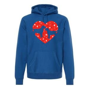 Black Yellow Chocolate Lab Heart Valentine's Day Labrador Gift Premium Hoodie