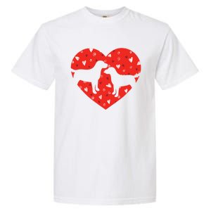 Black Yellow Chocolate Lab Heart Valentine's Day Labrador Gift Garment-Dyed Heavyweight T-Shirt