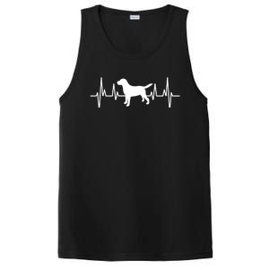 Black Yellow Chocolate Lab Heartbeat Valentine's Labrador Gift PosiCharge Competitor Tank