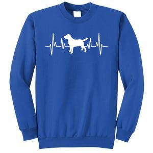 Black Yellow Chocolate Lab Heartbeat Valentine's Labrador Gift Sweatshirt