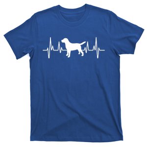 Black Yellow Chocolate Lab Heartbeat Valentine's Labrador Gift T-Shirt