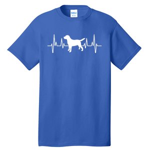 Black Yellow Chocolate Lab Heartbeat Valentine's Labrador Gift Tall T-Shirt