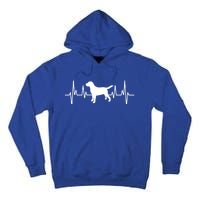 Black Yellow Chocolate Lab Heartbeat Valentine's Labrador Gift Tall Hoodie