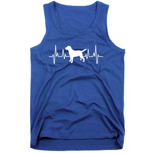 Black Yellow Chocolate Lab Heartbeat Valentine's Labrador Gift Tank Top