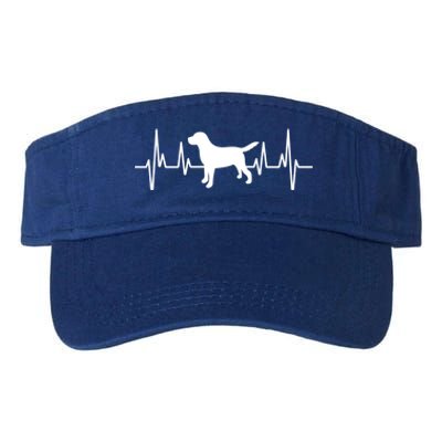 Black Yellow Chocolate Lab Heartbeat Valentine's Labrador Gift Valucap Bio-Washed Visor