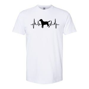 Black Yellow Chocolate Lab Heartbeat Valentine's Labrador Gift Softstyle CVC T-Shirt