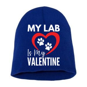 Black Yellow Chocolate Lab Is My Valentine's Day Labrador Gift Short Acrylic Beanie