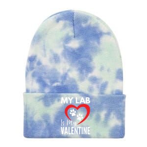 Black Yellow Chocolate Lab Is My Valentine's Day Labrador Gift Tie Dye 12in Knit Beanie