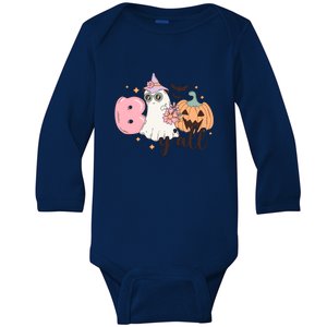 Boo Yall Cute Ghost Spooky Season Funny Halloween Costume Gift Baby Long Sleeve Bodysuit