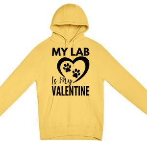 Black Yellow Chocolate Lab Is My Valentine's Day Labrador Gift Premium Pullover Hoodie