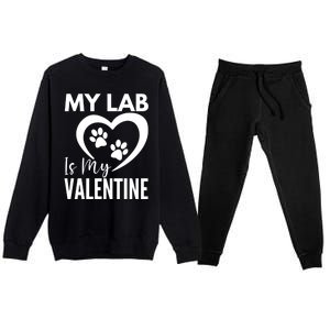 Black Yellow Chocolate Lab Is My Valentine's Day Labrador Gift Premium Crewneck Sweatsuit Set