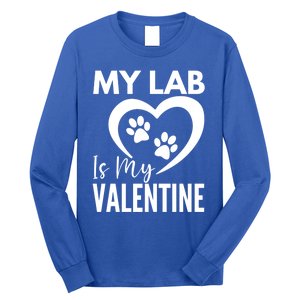 Black Yellow Chocolate Lab Is My Valentine's Day Labrador Gift Long Sleeve Shirt