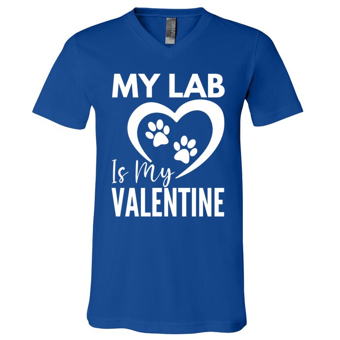 Black Yellow Chocolate Lab Is My Valentine's Day Labrador Gift V-Neck T-Shirt