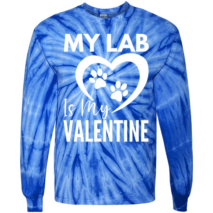 Black Yellow Chocolate Lab Is My Valentine's Day Labrador Gift Tie-Dye Long Sleeve Shirt