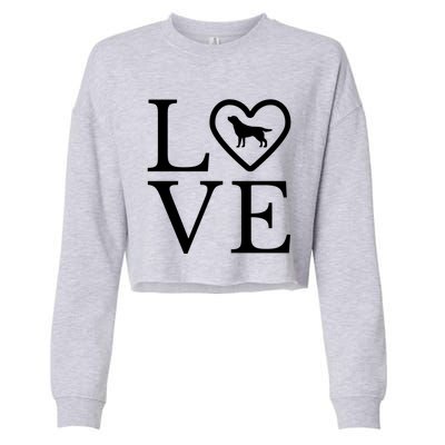 Black Yellow Chocolate Lab Love Valentine's Day Labrador Gift Cropped Pullover Crew