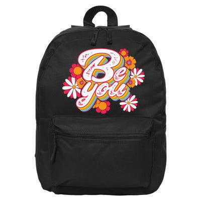 Be You Colorful Retro Vintage Floral 16 in Basic Backpack
