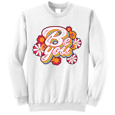 Be You Colorful Retro Vintage Floral Sweatshirt