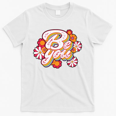 Be You Colorful Retro Vintage Floral T-Shirt