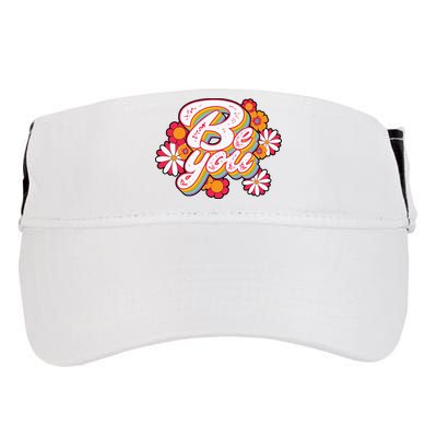 Be You Colorful Retro Vintage Floral Adult Drive Performance Visor