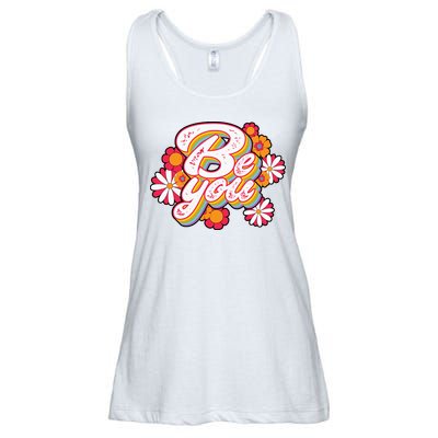 Be You Colorful Retro Vintage Floral Ladies Essential Flowy Tank