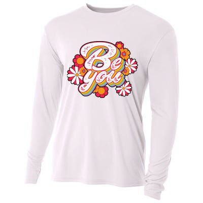 Be You Colorful Retro Vintage Floral Cooling Performance Long Sleeve Crew