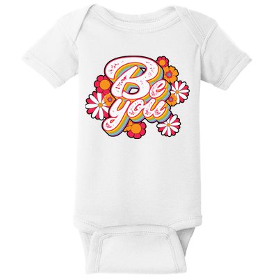 Be You Colorful Retro Vintage Floral Baby Bodysuit