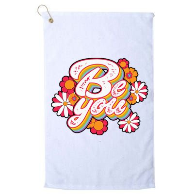 Be You Colorful Retro Vintage Floral Golf Towel
