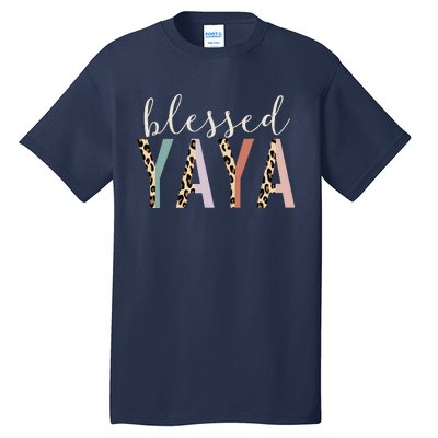 Blessed Yaya Cute Leopard Print Tall T-Shirt