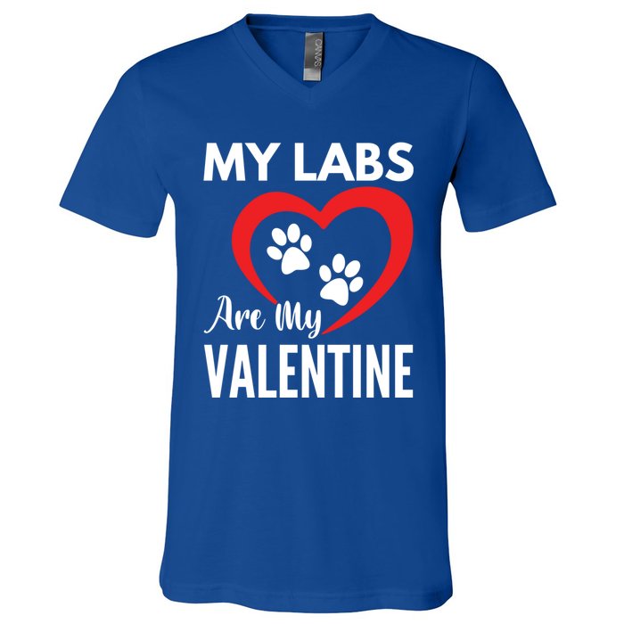 Black Yellow Chocolate Lab Are My Valentine's Day Labrador Great Gift V-Neck T-Shirt