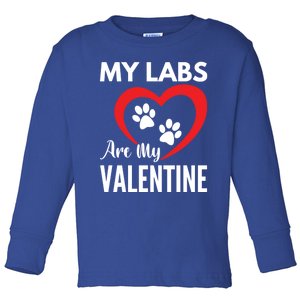 Black Yellow Chocolate Lab Are My Valentine's Day Labrador Great Gift Toddler Long Sleeve Shirt