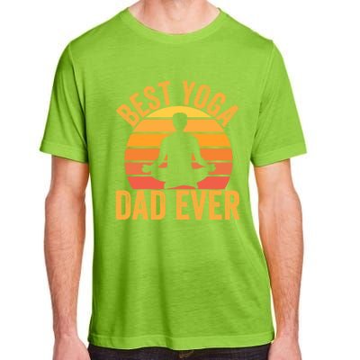 Best Yoga Dad Ever Yoga Dad Vintage Sunset Gift Adult ChromaSoft Performance T-Shirt