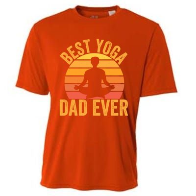 Best Yoga Dad Ever Yoga Dad Vintage Sunset Gift Cooling Performance Crew T-Shirt