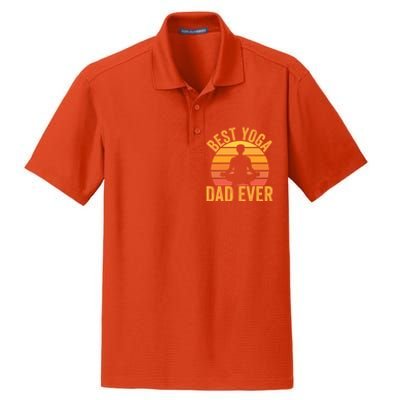 Best Yoga Dad Ever Yoga Dad Vintage Sunset Gift Dry Zone Grid Polo