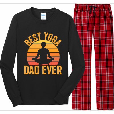 Best Yoga Dad Ever Yoga Dad Vintage Sunset Gift Long Sleeve Pajama Set