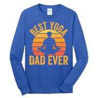 Best Yoga Dad Ever Yoga Dad Vintage Sunset Gift Tall Long Sleeve T-Shirt