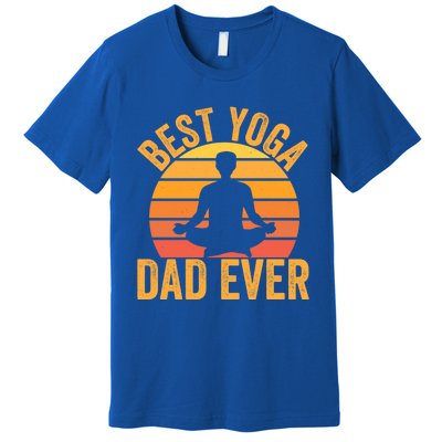 Best Yoga Dad Ever Yoga Dad Vintage Sunset Gift Premium T-Shirt