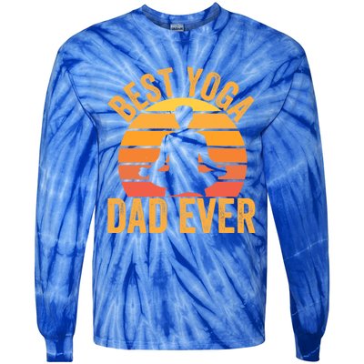 Best Yoga Dad Ever Yoga Dad Vintage Sunset Gift Tie-Dye Long Sleeve Shirt