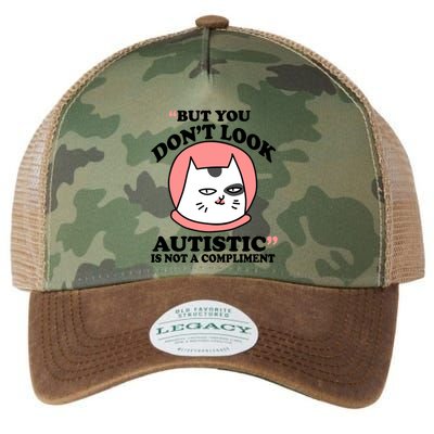 But You Dont Look Autistic Is Not A Complit Funny Autism Gift Legacy Tie Dye Trucker Hat