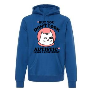 But You Dont Look Autistic Is Not A Complit Funny Autism Gift Premium Hoodie