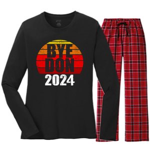 Bye Don 2024 Byedon Joe Biden Women's Long Sleeve Flannel Pajama Set 