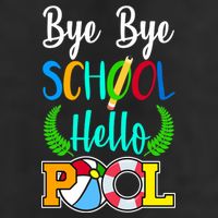 Bye Bye School Hello Pool Garment-Dyed Fleece Hoodie