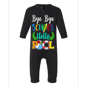 Bye Bye School Hello Pool Infant Fleece One Piece