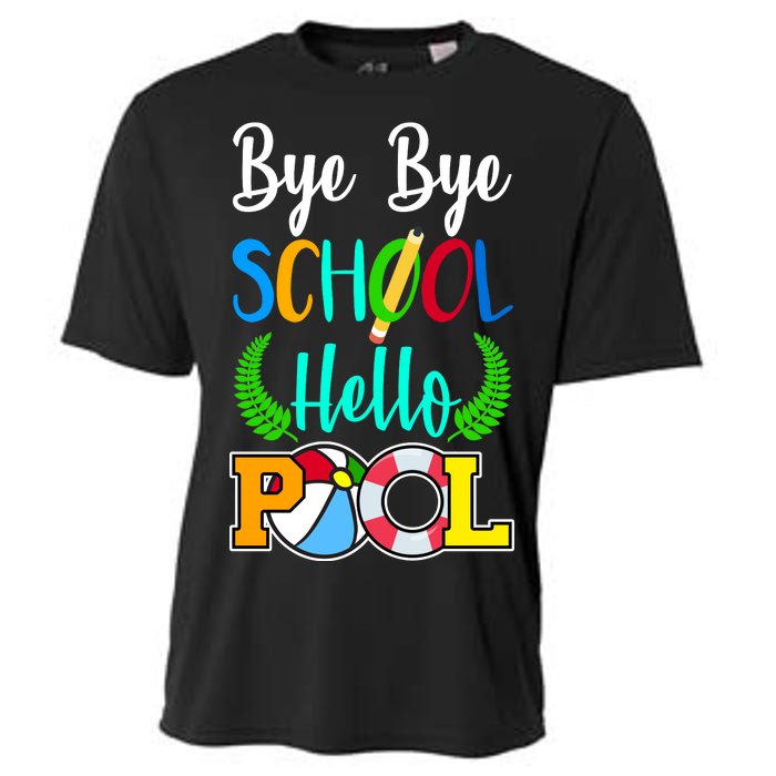 Bye Bye School Hello Pool Cooling Performance Crew T-Shirt