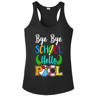 Bye Bye School Hello Pool Ladies PosiCharge Competitor Racerback Tank