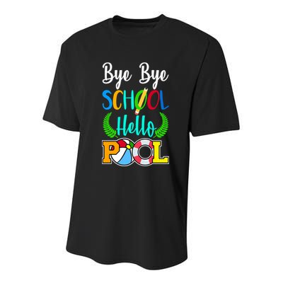 Bye Bye School Hello Pool Youth Performance Sprint T-Shirt